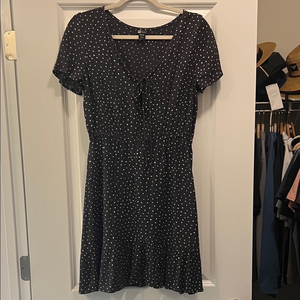 Billabong Black and White Polka Dot Mini Dress